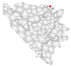 Location of Domaljevac-Šamac within Bosnia and Herzegovina.