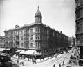 Hollenbeck Block (1884-1933), SW corner of 2nd & Spring, Los Angeles; photo from c.1900-1905.