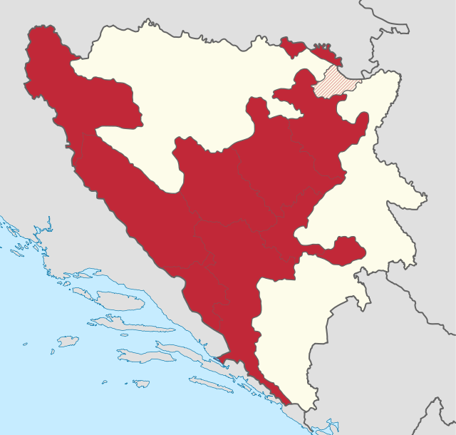 Федерації Боснія і Герцеговина: історичні кордони на карті