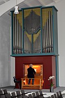 Orgel van Mense Ruiter in de Nieuw Perspectief-kerk in Hardegarijp (1960).