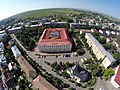 Perspectivă aeriană cu Palatul de Justiție din Suceava dinspre nord