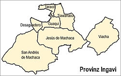 Location of the municipality within Ingavi province