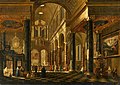 Interior of the church showing the state before the fire by Jacob Balthasar Peeters, 1721