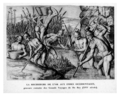 1492 - Christophe Colomb recherche de l'or selon De Bry, Grands Voyages
