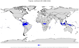 熱帯雨林気候の地域分布