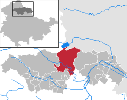 Läget för kommunen Kyffhäuserland i Kyffhäuserkreis