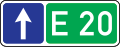 European route number and direction