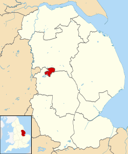 Localização de Lincoln em Lincolnshire