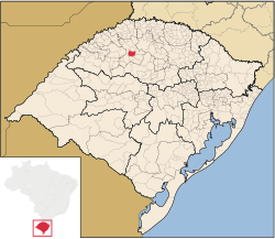 Localização de Ajuricaba no Rio Grande do Sul