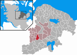 Elhelyezkedése Schleswig-Holstein térképén