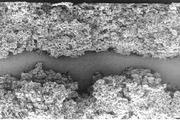 Cross-section side view of etched 10 V low voltage anode foil