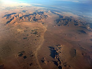 Aerial view of the Lucerne Valley in the Mojave Desert