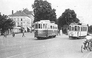 MKB T2 neben einem Triebwagen der Straßenbahn Minden