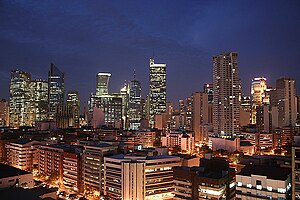 English: Makati CBD skyline at the start of dawn