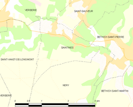 Mapa obce Saintines