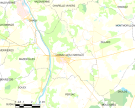 Mapa obce Lussac-les-Châteaux