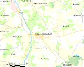 Poziția localității Lussac-les-Châteaux