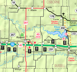 Kaart van Russell County