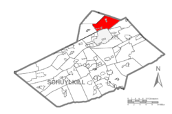 Map of Schuylkill County, Pennsylvania Highlighting East Union Township