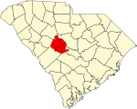 Округ Лексингтон на карте штата.