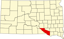 Karte von Charles Mix County innerhalb von South Dakota