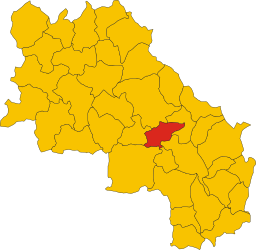 Kommunen San Giovanni d'Assos tidigare läge i Siena