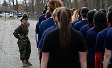 A drill instructor directing Marine poolees Marine-drill-instructor.jpg