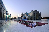 Men praying at the Blue Mosque (or Shrine of Ali) in the northern Afghan city of Mazar-i-Sharif Men praying in Afghanistan.jpg