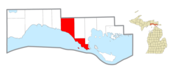 Location within Mackinac County