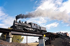 No. 1 pulling a tourist trip during the 125th Anniversary of Crook County on October 20, 2007