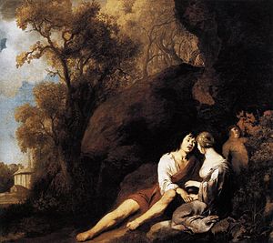 Peter Lely - Amorous Couple in a Landscape - W...
