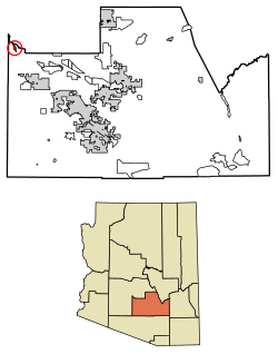 Location of Santa Cruz in Pinal County, Arizona.