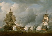 1794年のイギリス海軍とフランス海軍との間の海戦 (1811) National Maritime Museum蔵