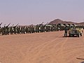 在波利萨里奥阵线32周年期间，SPLA军队聚集在提法里提。（2005年5月21日）