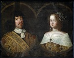 Dubbelporträtt på Frederik III och Sofia Amalia, cirka 1643.