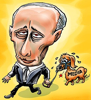 President Putin walking the media dog