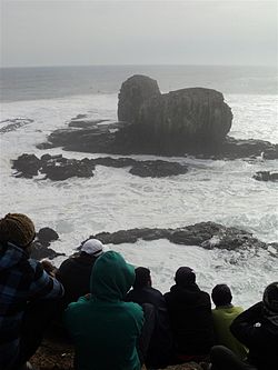 The Rocks of Punta de Lobos during a surf championship in 2011