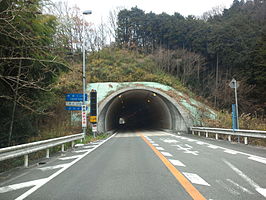 Autoweg 371 bij de Yakushi Tunnel