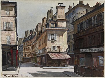 Rue Cardinale vue depuis le passage de la Petite-Bûcherie (Waternau, Herminie - 1907).