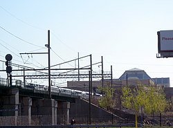 The right-of-way would parallel the NEC and pass through Secaucus Junction Secaucus Junct CR 653 jeh.JPG