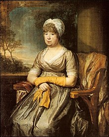 A 3/4-length painted portrait of Anne or Frances-Susan-Elizabeth Wandesford, showing a lady sitting in a chair.