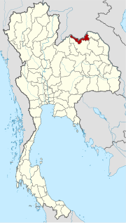 Karte von Thailand mit der Provinz Nong Khai hervorgehoben