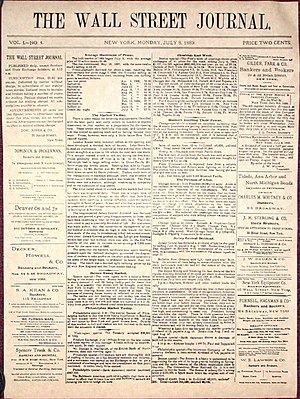 Front page of the first issue of The Wall Stre...