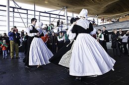 Robe et danse traditionnelles galloises, Senedd, St David's Day 2009 Gwisgoedd a dawnsio traddodiadol Gymreig, Senedd, Dydd Gŵyl Dewi 2009.jpg