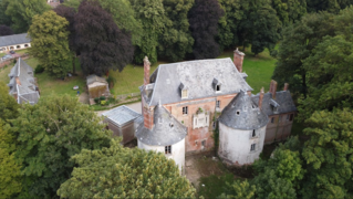 Photographie aérienne du château de Bouillancourt - vue de l'Ouest