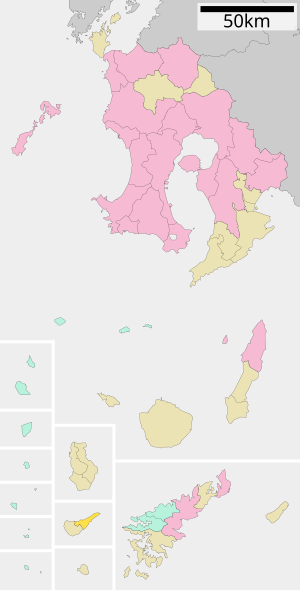 Lage Wadomaris in der Präfektur