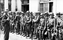 Azerbaijani Legion in combat gear. The unit helped suppress the Warsaw Uprising in August 1944 Warsaw Uprising Aserbeidschanische Feld-Bataillon 111.jpg