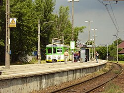 Pohled na železniční zastávku