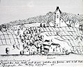 Zollikon mit Kirche 1716; Stich von Henri Meister