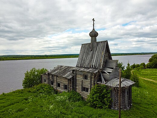 179. Церковь Василия Блаженного, Чухчерьма, Холмогорский район Автор — Александр Антонов гугл-картовский